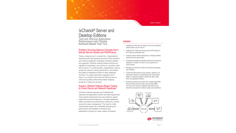 IxChariot® Server and Desktop Editions